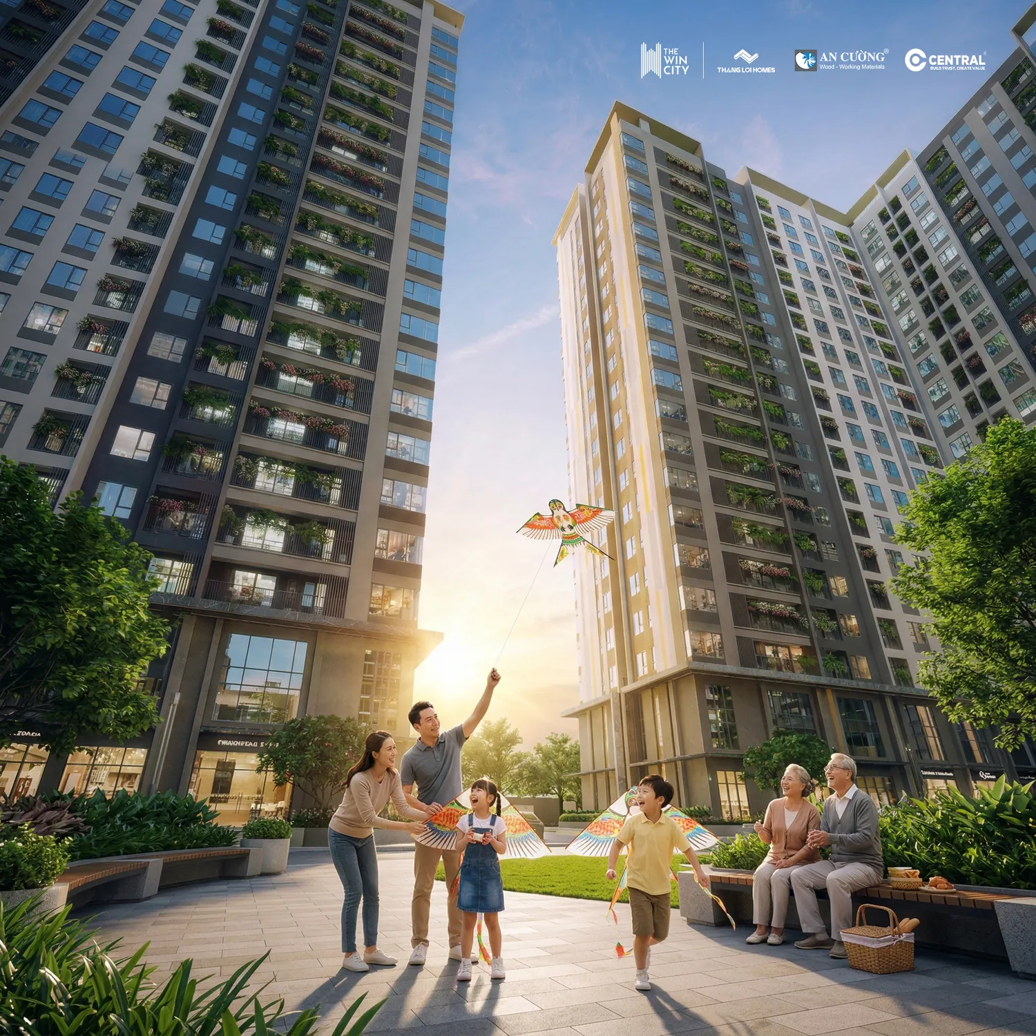 Lối đi bộ và không gian dạo chơi theo phối cảnh The Win City